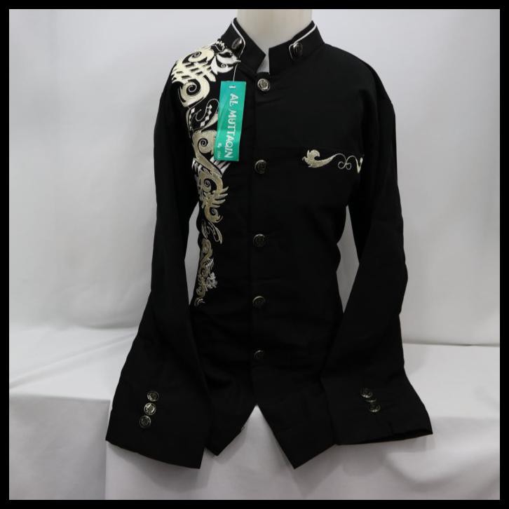 Baju Koko Jasko Jas Koko Muslim Anak Laki - Laki Lengan Panjang Baru - Hitam, 13-14 Tahun