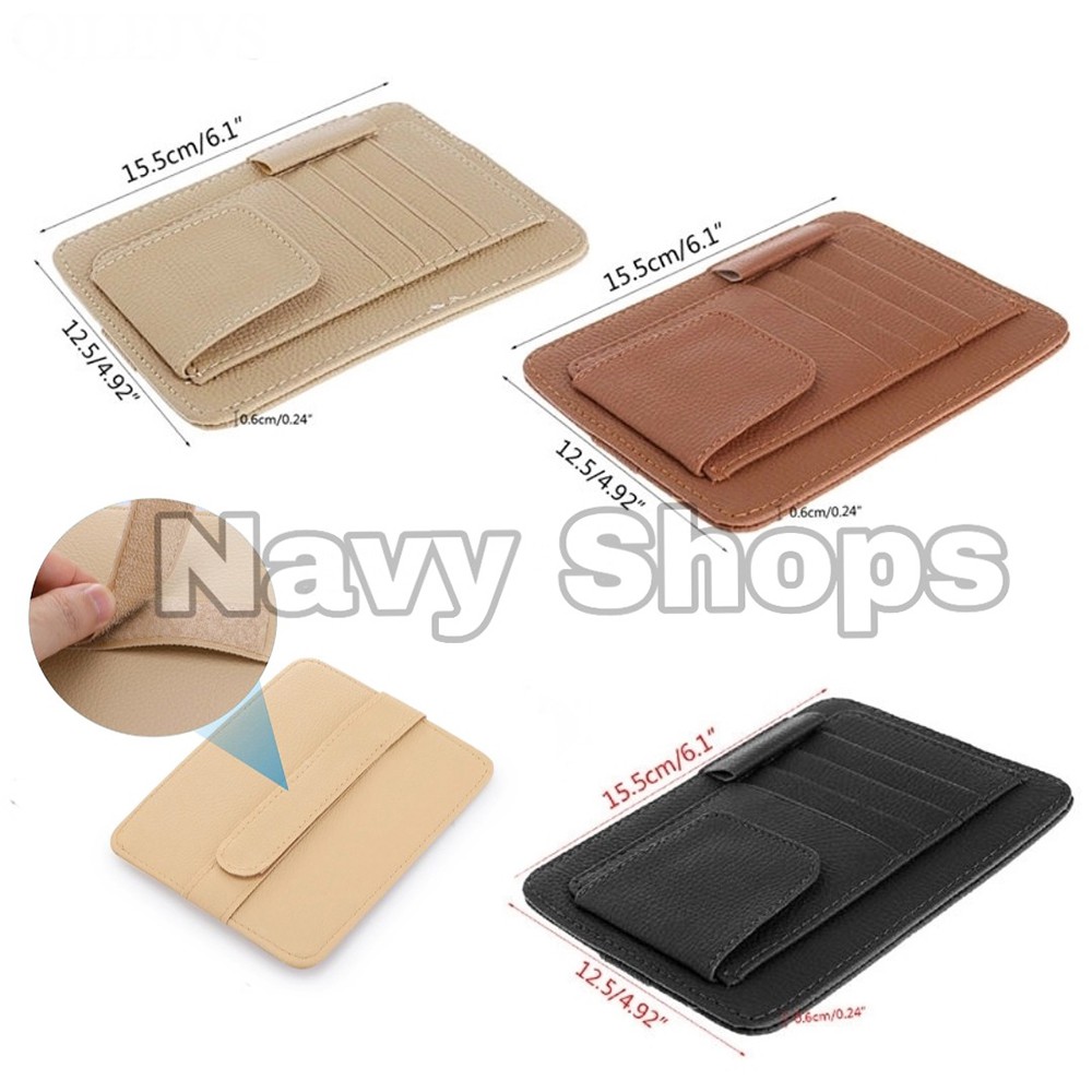 Card Holder Leather Visor - Tempat Kartu Mobil Visor - Card Organizer