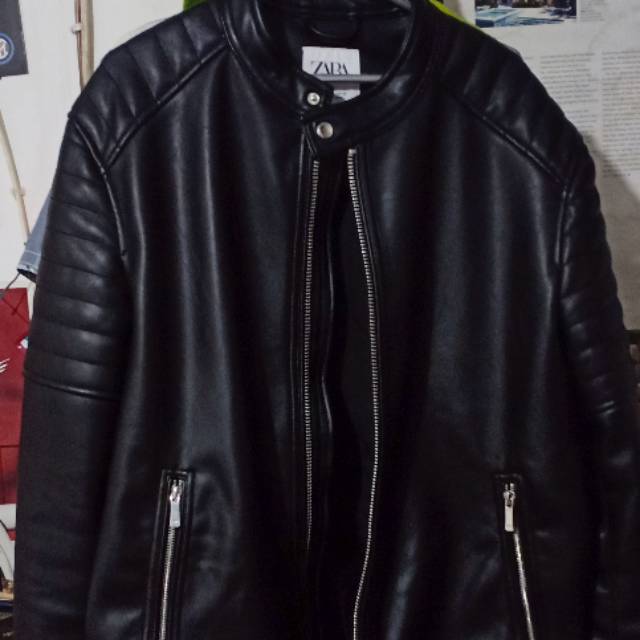 leather biker jacket zara man