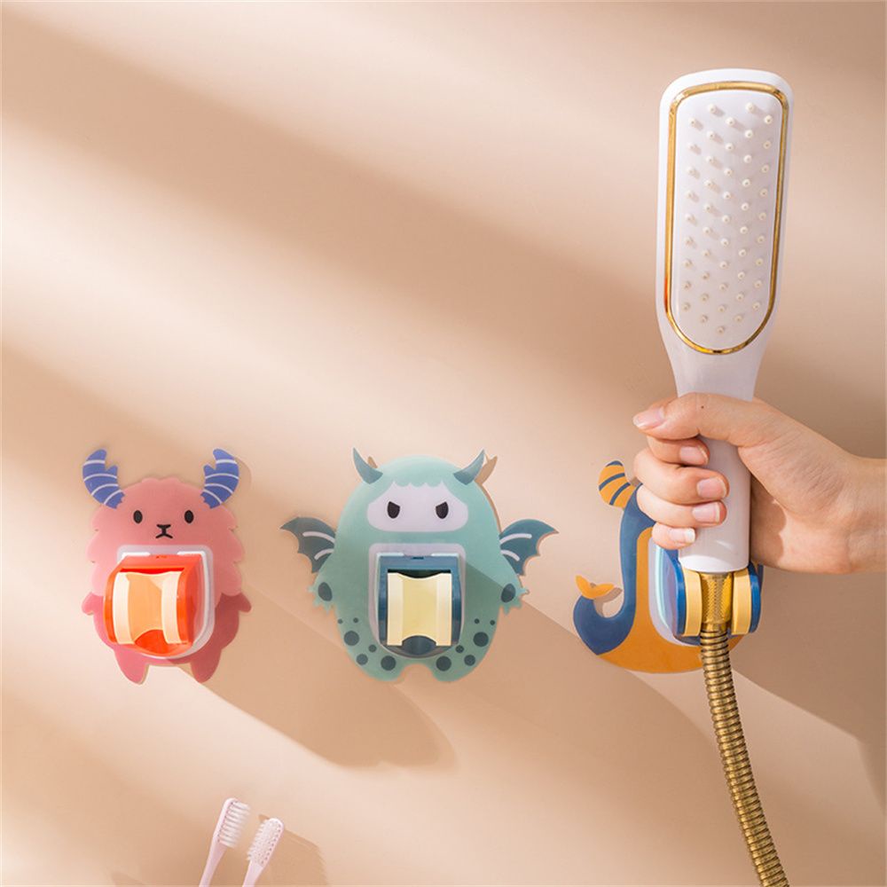 SOLIGHTER Home Shower Head Holder Cartoon Sprayer Bracket Shower Stand Universal Self-adhesive Wall Mounted Bathroom Accessories Plastic Adjustable Nozzle Base