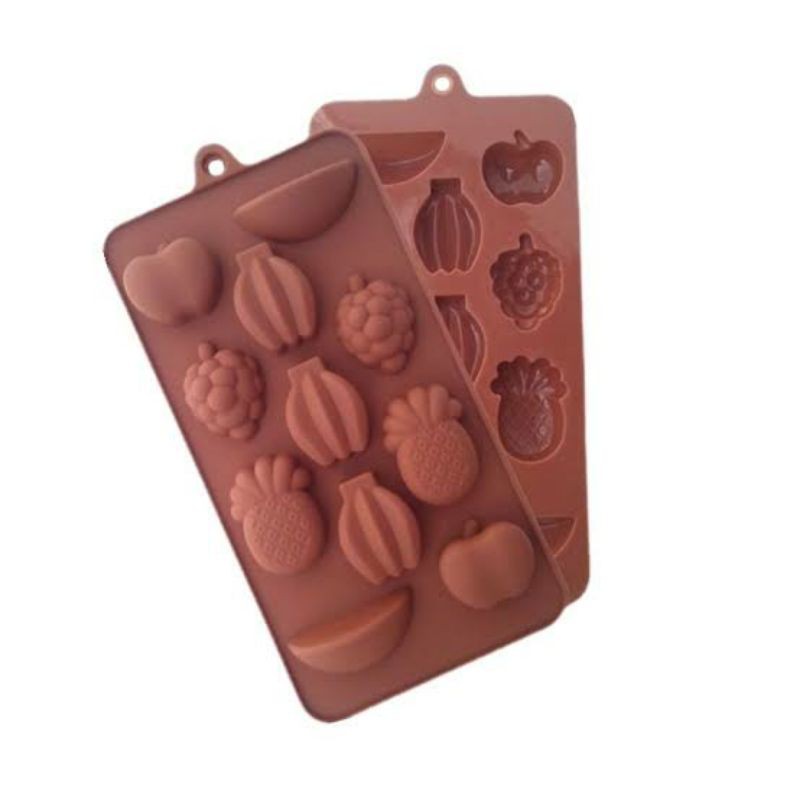 Cetakan Coklat Puding Silikon Pisang Nanas Apel Fruit Silicone Mold