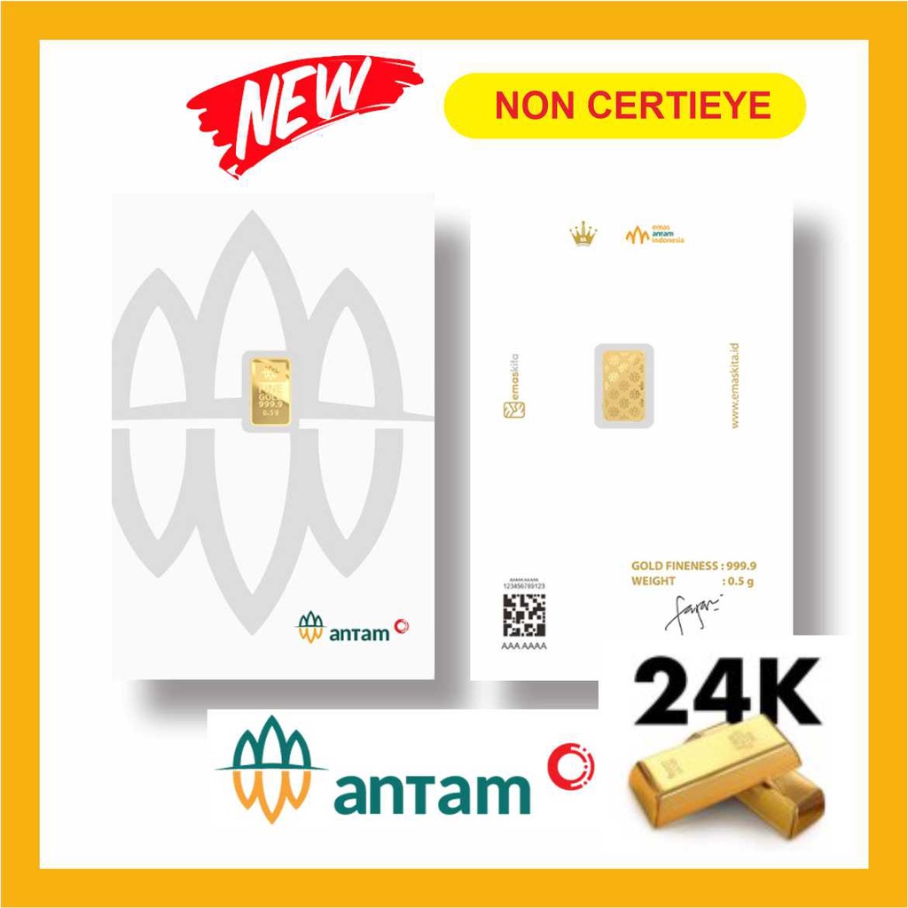 LM Emas Logam Mulia 0.5 0,5 Gram ANTAM Certieye dan Non Certieye (Emas Kita)