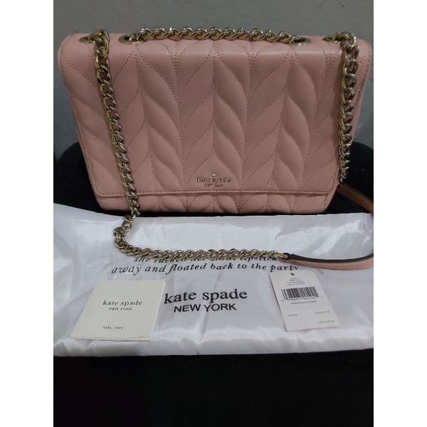 Preloved EXCELLENT LIKE NEW - Kate Spade KS EMELYN BRIAR LANE QUILTED - MEDIUM - ROSY CHEEKS