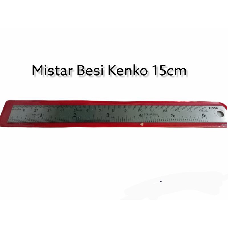 Mistar Besi/ Penggaris Kenko 15cm
