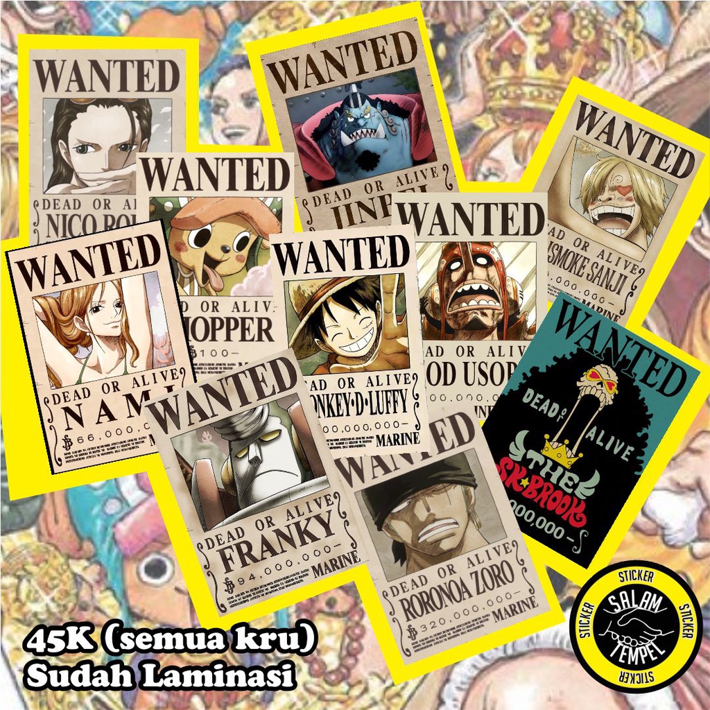 Poster Anime Wanted/Bounty One Piece + Laminasi