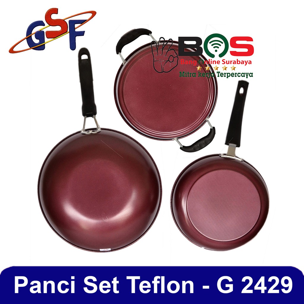 Panci Set 4 pcs Wajan Set Teflon Anti Lengket GSF 2429 GSF-2429 GSF2429