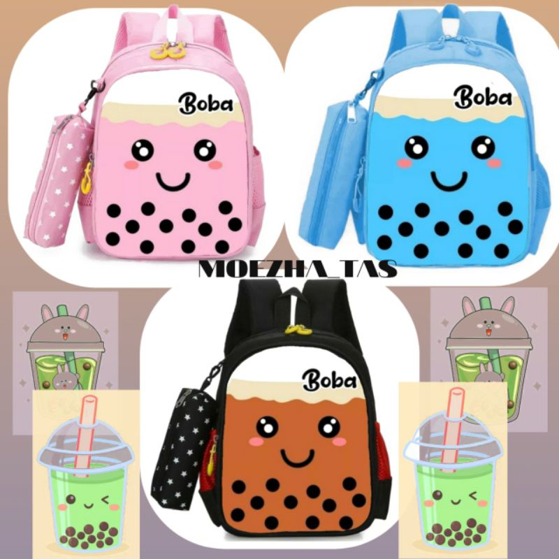 MOEZHA_ Tas Boba - Tas anak sekolah - Tas Ransel Anak - Karakter kartun Boba terbaru 2022 untuk TK &amp; SD 1-4 bisa bayar di tempat ( COD ) Fayusline Store