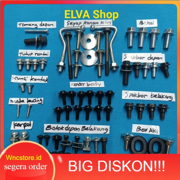 baut lengkap full body lengkap honda astrea grand impressa legenda full set original