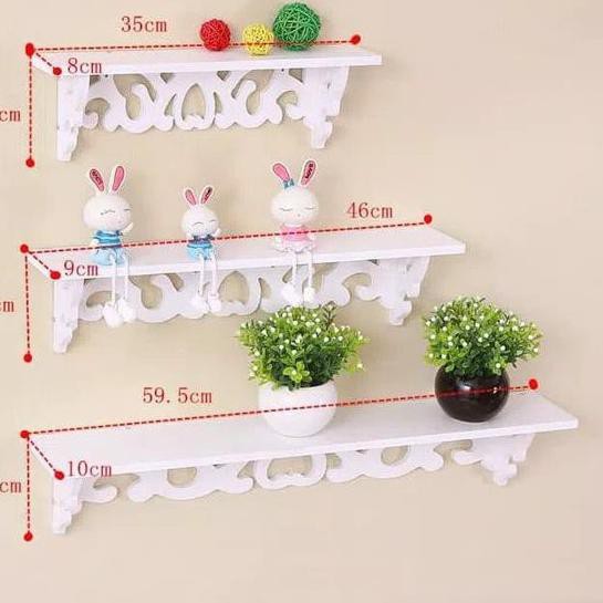 (3'SET) Rak Tempel Dinding Rak Dinding Kayu Kamar Mini/Dekorasi Dinding/Rak Hiasan Dinding Minimali