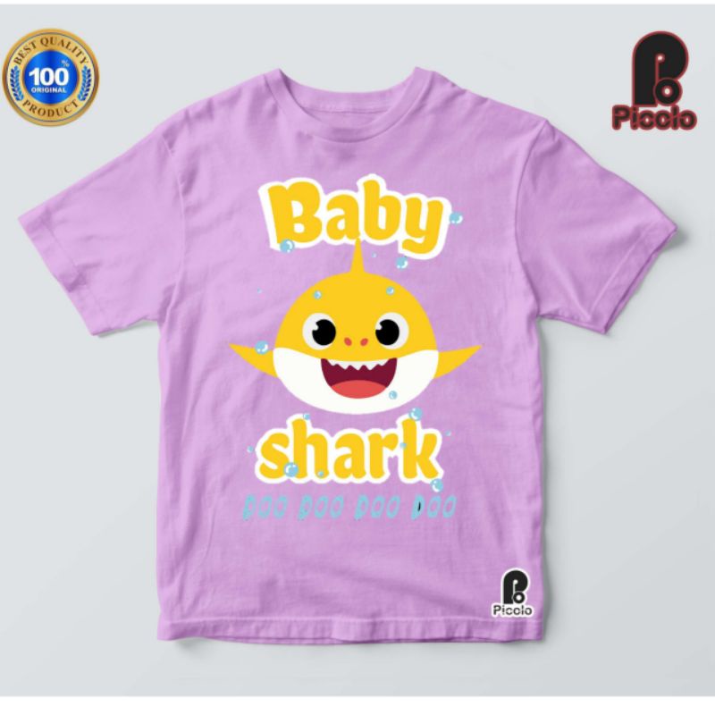 kaos anak motif anime lucu baby shark02 BISA pake nama anak cewe/laki-laki