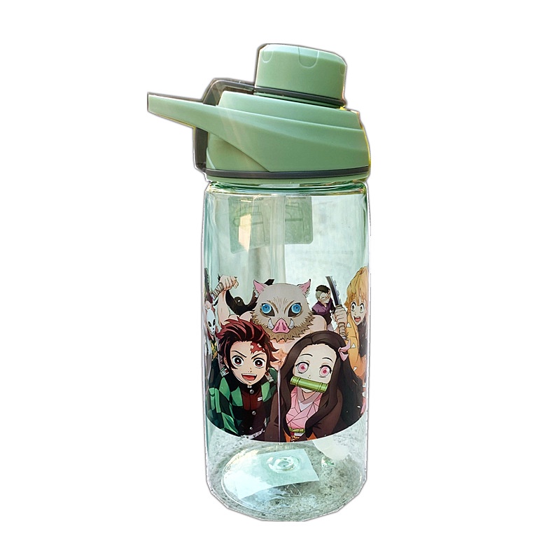 Anime Demon Slayer cup dual purpose straw cup Cangkir Air Kasual Botol Air Olahraga Langsung Minum