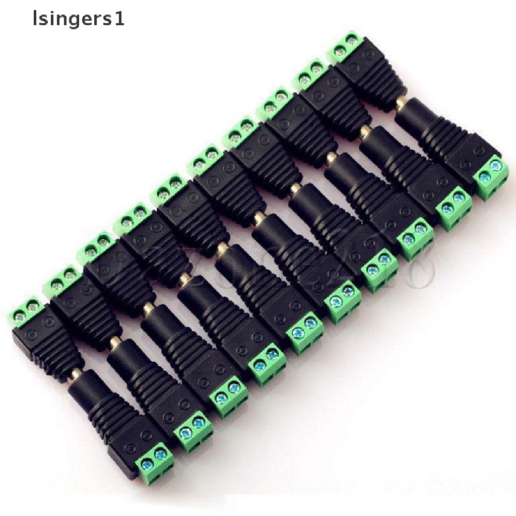 (lsingers1) 20pcs Adapter Konektor Jack Power DC Male + Female 2.1x5.5mm Untuk CCTV