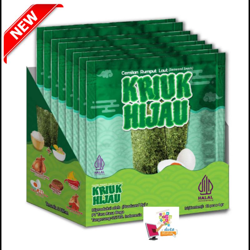 

Rumput Laut KRIUK HIJAU Halal | 1 box | 12 pcs