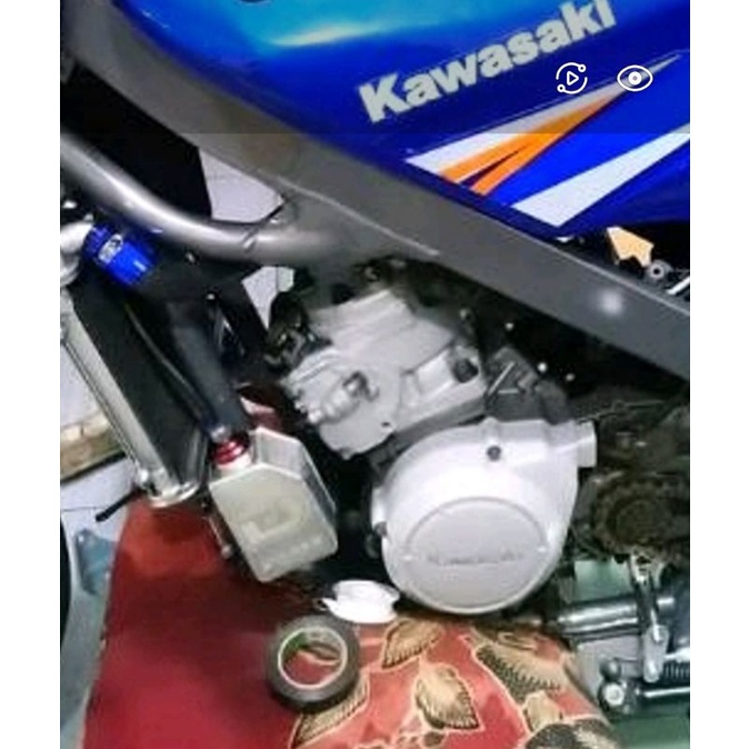 Variasi tabung botol wadah reservoir air radiator Drake Gold biru merah ninja RR R Vixion