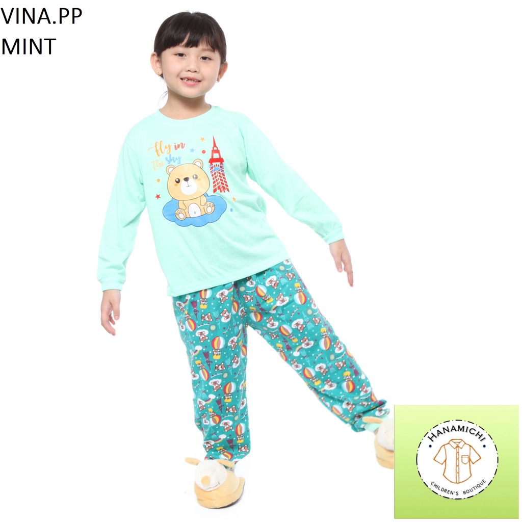 Hanamichi VINA.PP Baju Tidur Anak Lengan Panjang Bergambar