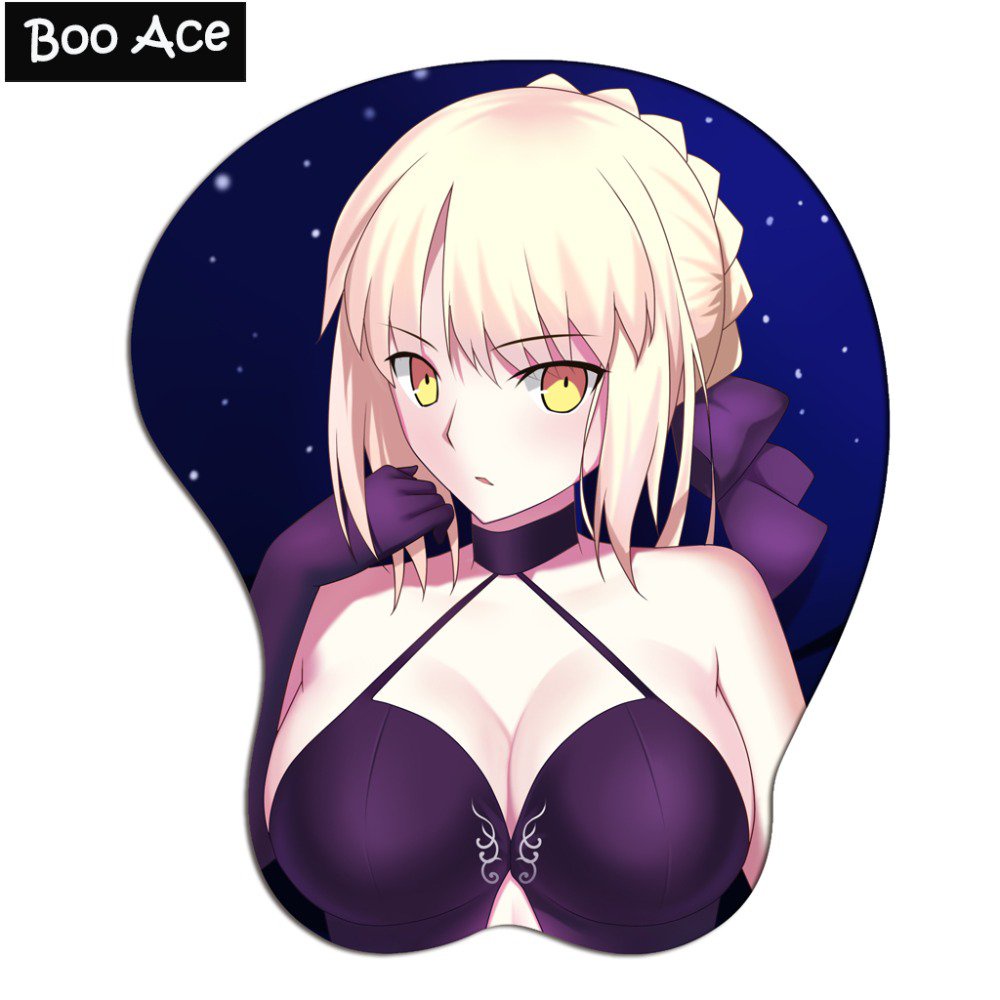 Fate Saber Alter Anime 3D Oppai Mouse Pad Wrist rest