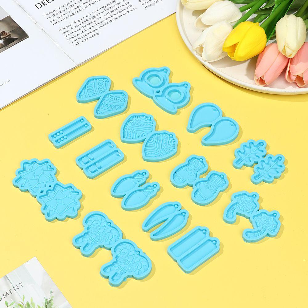 R-flower Earrings Resin Mold DIY Handmade Membuat Perhiasan Alat Ear Studs Mold Crystal Resin Silicone Mold