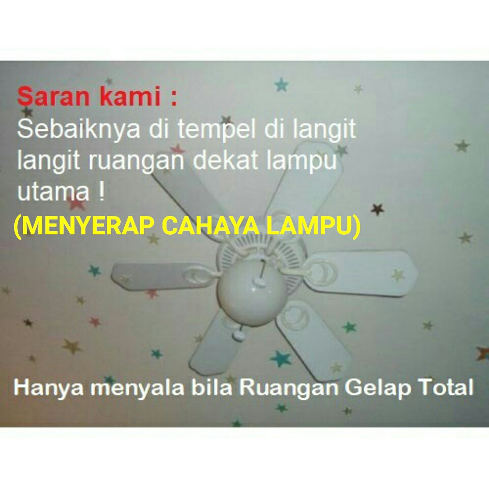 RELIZA WALL STICKER BINTANG STAR GLOW IN THE DARK 3CM ISI 100PC STIKER DINDING