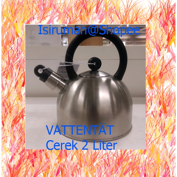 IKVATTENTAT Cerek, baja tahan karat/hitam, 2 l