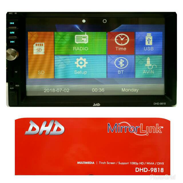 TV DOUBLE DIN MIRRORLINK DHD 9818 USB BISA PLAY MOVIE MP4 MKV 1080P - AUDIO & VIDEO MOBIL - AKSESOR-
