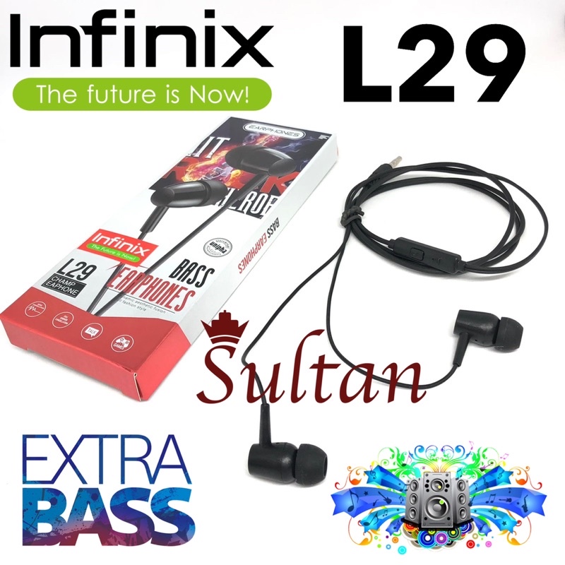 GROSIR HANDSFREE INFINIX HF L29 EXTRABASS EARPHONE