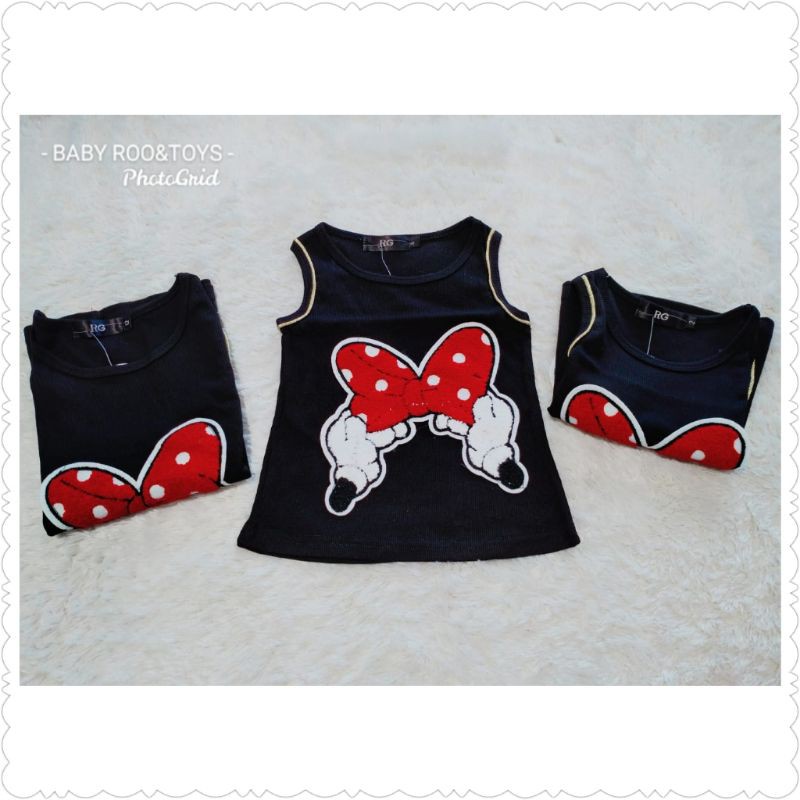 Tanktop Hitam Pita Minnie