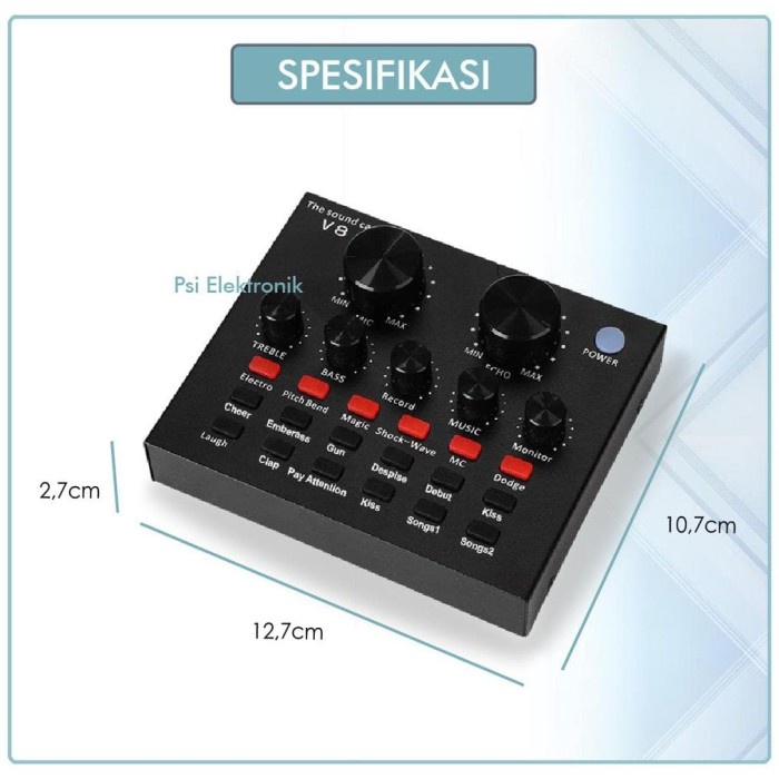 SOUNDCARD V8 PRO EFEK SUARA HIGH QUALITY USB