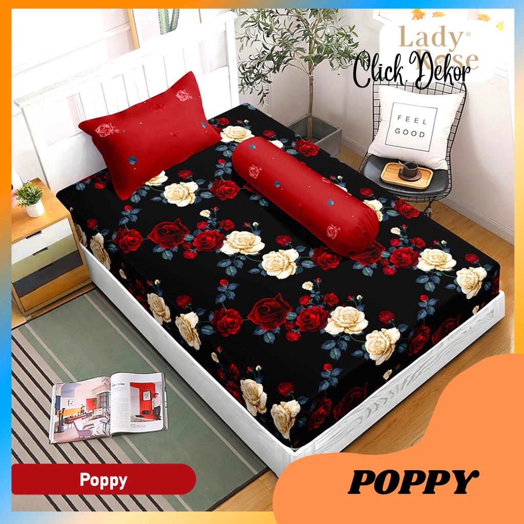 SPREI LADY ROSE SINGLE 120X200 NO 3 POPPY SEPREI LADY ROSE TERBARU SEPRAI TEMPAT TIDUR CANTIK SPREI 