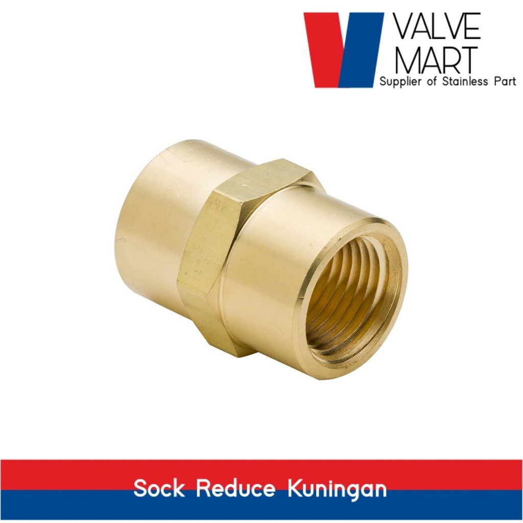 Double Nepel Reduce Kuningan 1/4" x 3/8"