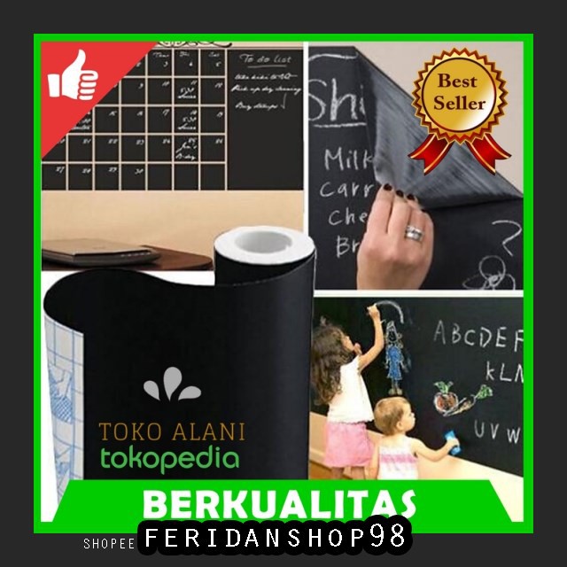 

FS1143 PAPAN TULIS & TEMPEL WALLSTICKER BLACKBOARD STIKER ATK PAPAN TULIS HITAM 2 METER STICKER MANT