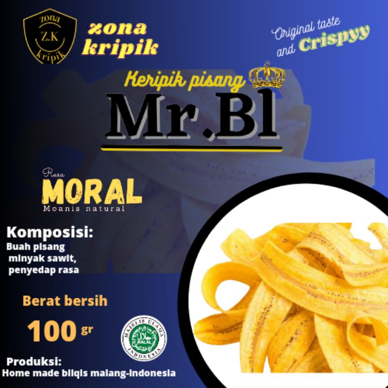 

camilan keripik pisang mr.bi rasa moral(moanis natural) 100gr