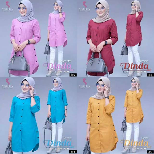 Dinda Tunik / Pakaian wanita / Atasan Wanita / Tunik Moscrope