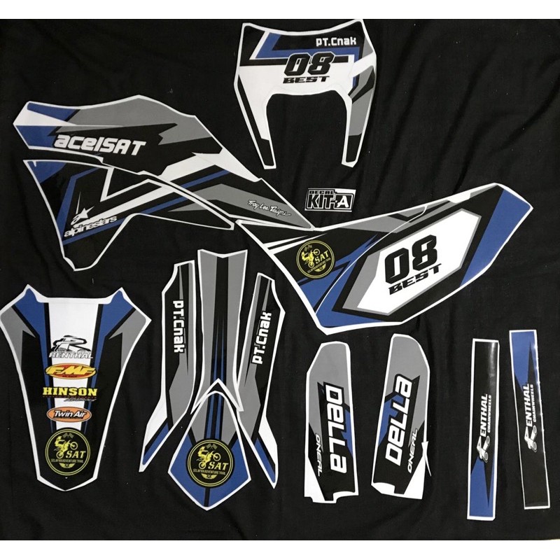 Decal stiker klx gordon 150 bahan premium 3m laminasi tebal glossy   400 micron striping sticker