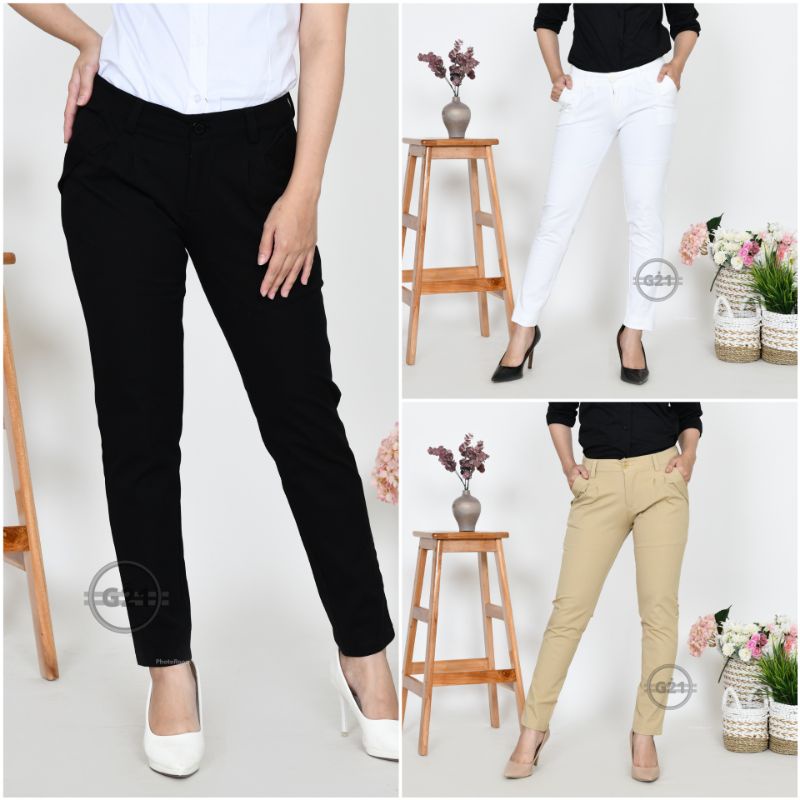 Celana Panjang Harem Pants Slimfit Hitam Wanita Casual Kerja Kantor Bahan Strech Strit Premium Quality Celana Casual Wanita Celana Hitam Panjang Wanita Celana Panjang Kerja Kantor Wanita