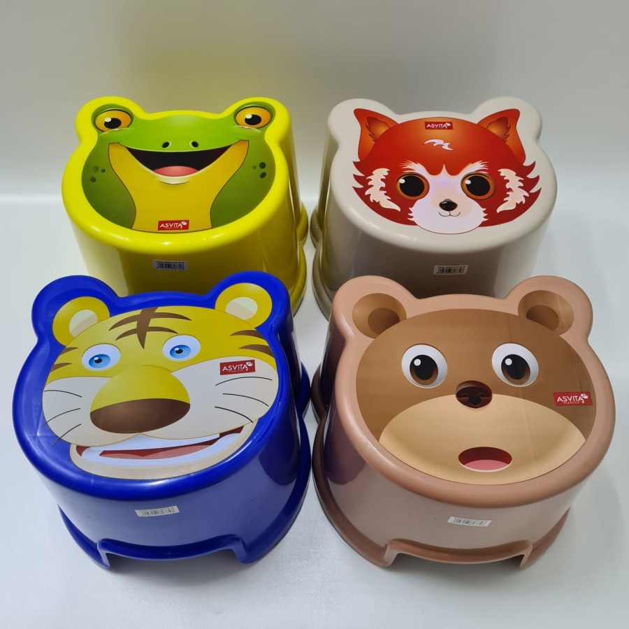 Asvita 235 Bangku Jongkok Kursi Tempat Duduk Pendek Plastik Anak Lucu Kecil Karakter