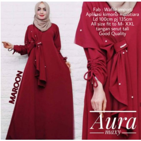 Baju Gamis Muslim Terbaru 2021 Model Baju Pesta Wanita kekinian Bahan wafel Kekinian gaun remaja