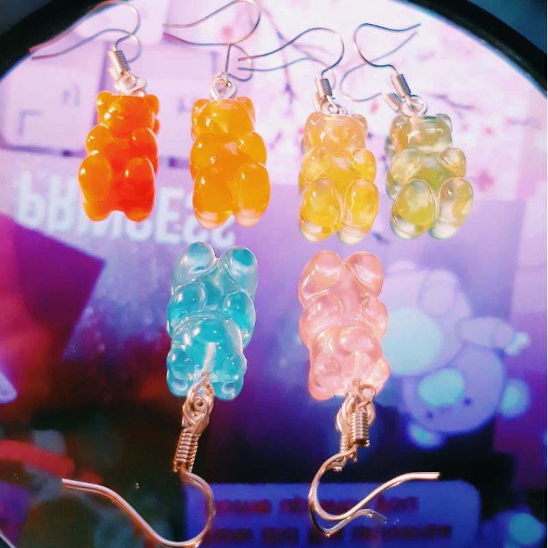 gummy bear earrings - anting gummy bear