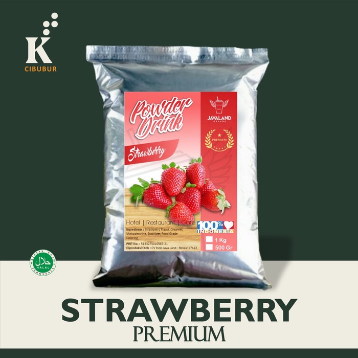 

DISKON - (BISA COD) Strawberry PREMIUM Bubuk Minuman Bubble Powder Javaland