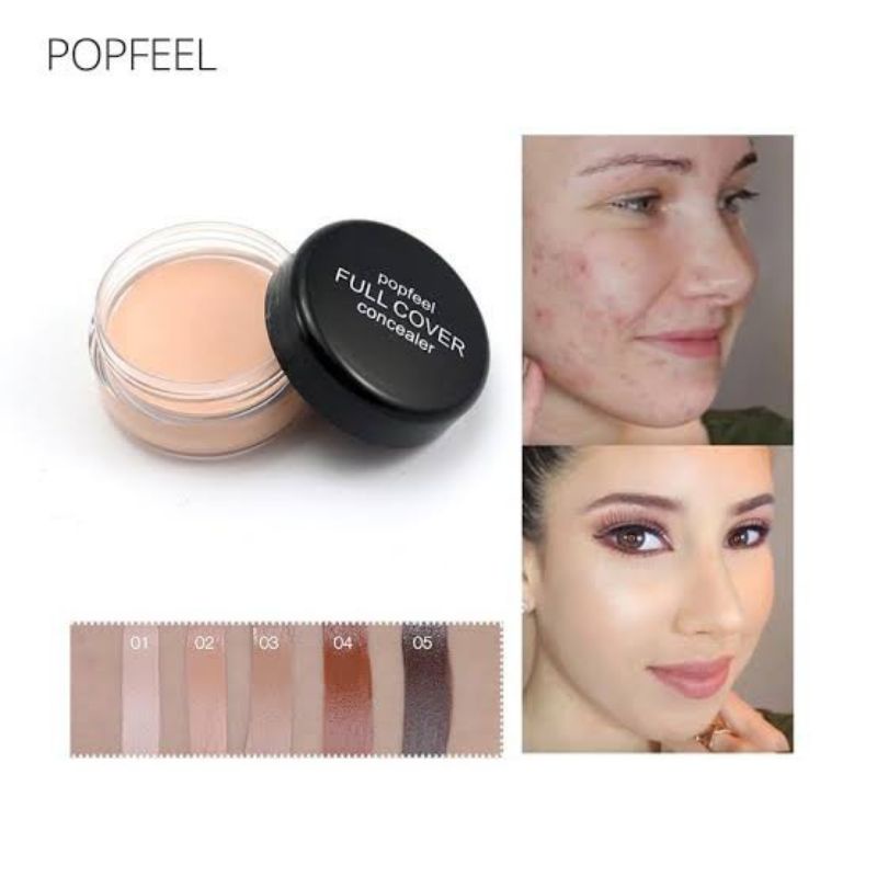 [ BISA COD ] BEDAK POPFEEL FULL COVER CONCEALER PALETTE CREAM WATERPROOF DAN TAHAN LAMA