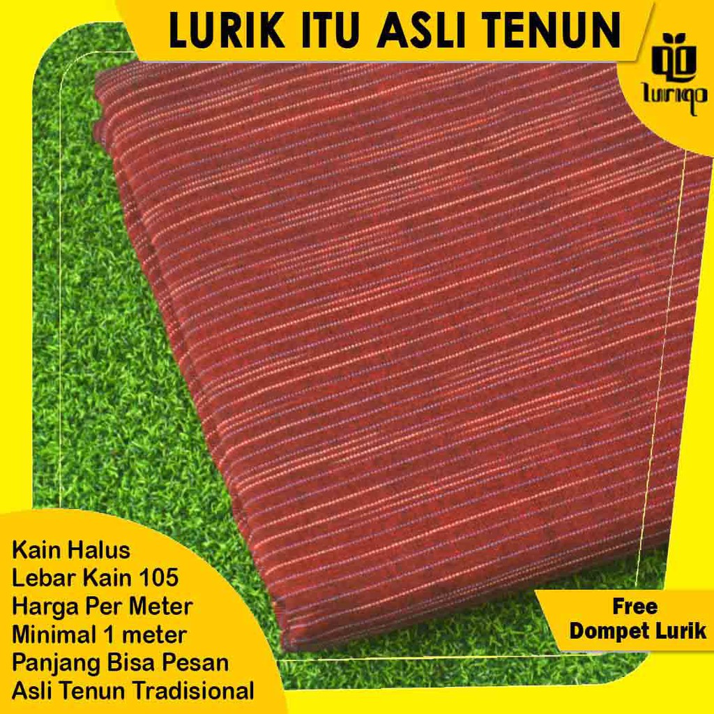 KAIN LURIK ASLI TENUN TRADISIONAL HUJAN GERIMIS - MAROON ...