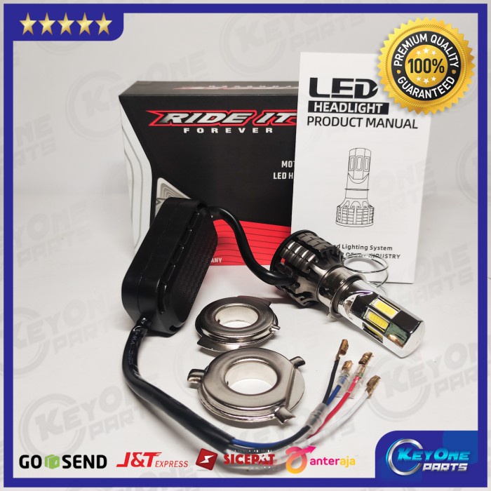 LAMPU LED KIPAS MOTOR MOBIL H4 H6 BEBEK MATIC 35 WATT 6 SISI RIDE IT