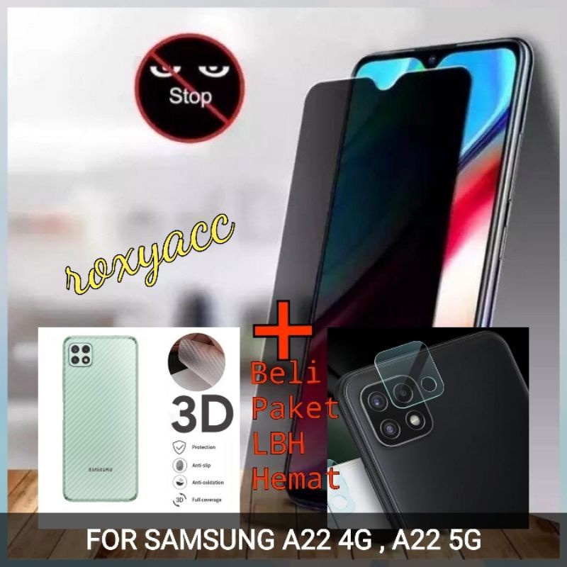 tempered glass spy Samsung A22 4G A22 5G anti gores kamera garskin screen protector