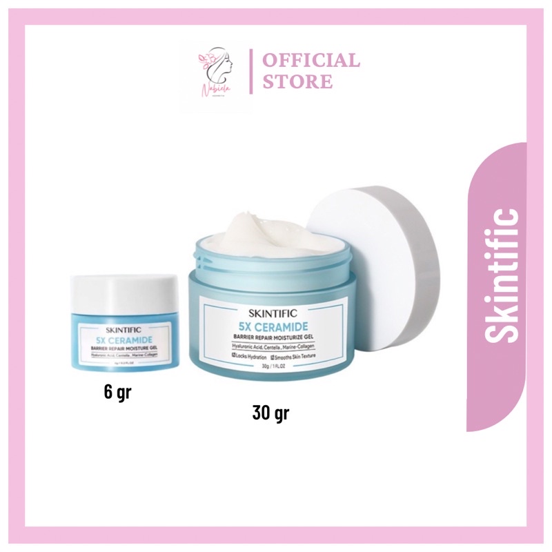 Skintific 5x Ceramidr Barrier Repair Moisturizer Gel - Krim Wajah Siang & Malam
