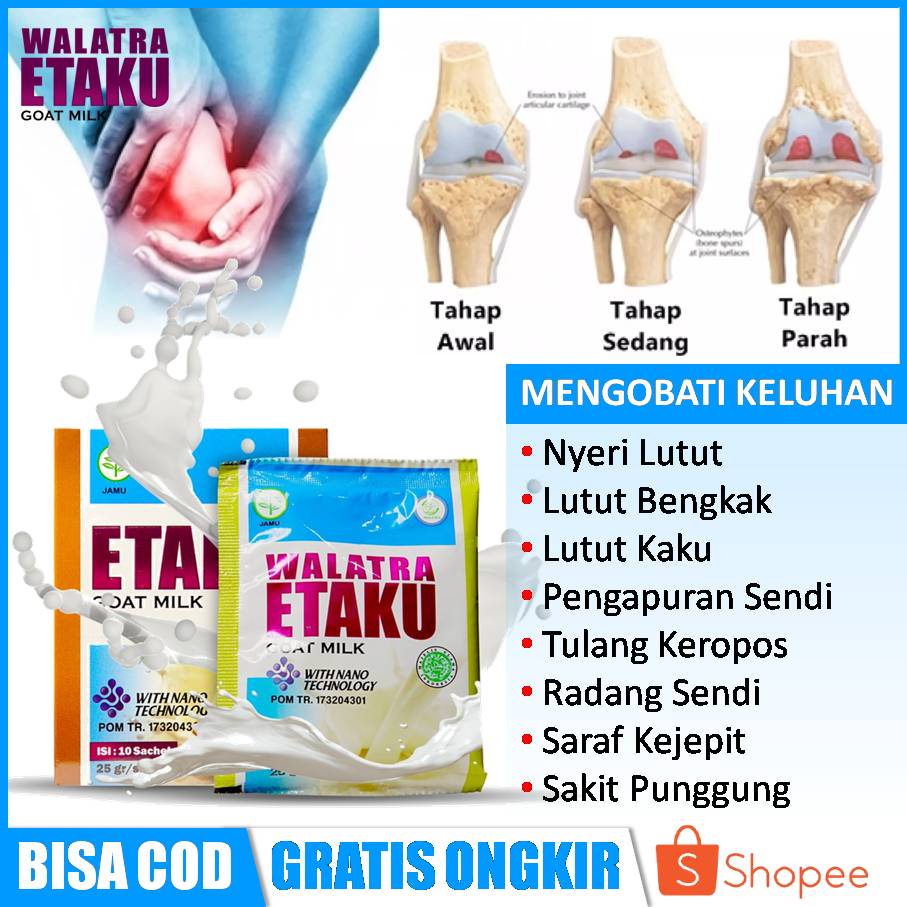 Susu Walatra Etaku - Obat Nyeri Sendi Lutut, Lutut Sakit, Bengkak, Kaku, Tulang keropos, Pengapuran Tulang Sendi, Vitamin Tulang Anak, Dewasa, Lansia, Suplemen Penggemuk Badan, Peninggi Badan, Penambah Berat Badan