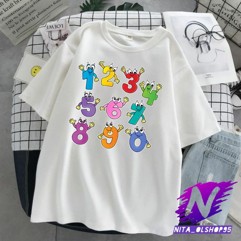 kaos anak number animasi baju number kartun anak free cetak nama