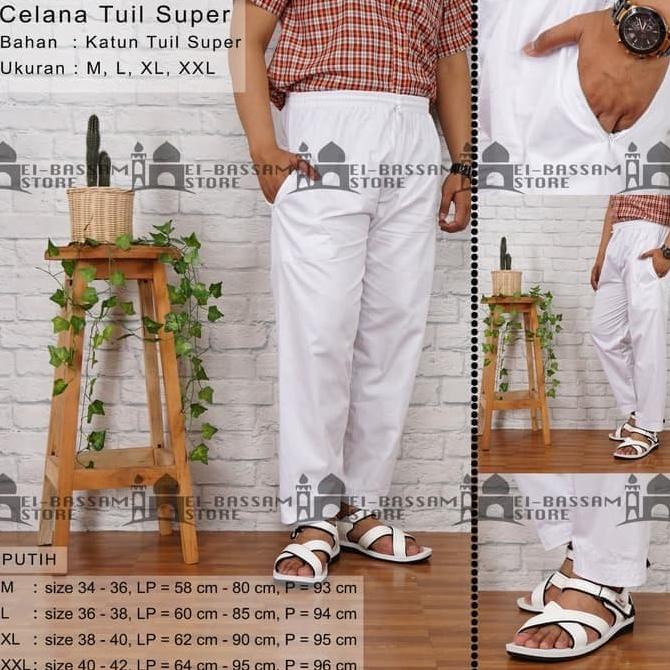 PERLENGKAPAN UMROH CELANA SIRWAL PRIA PUTIH