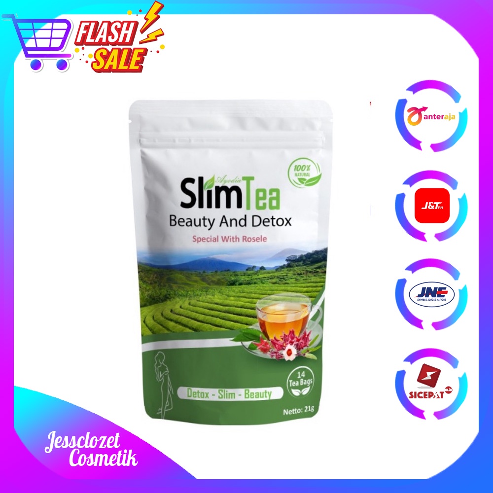 Teh Diet Herbal Pelangsing Ayodia Slimtea Beauty and Detox Peluntur Lemak Slimming Tea Jamu Daun Jat