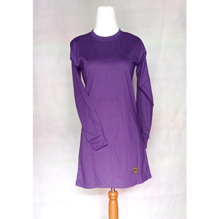 ✔NEW✔ XXL-XXXL Kaos Polos Tunik Muslimah Ungu/Seragam Olahraga/Santai Jumbo - Ungu Tua, XXL