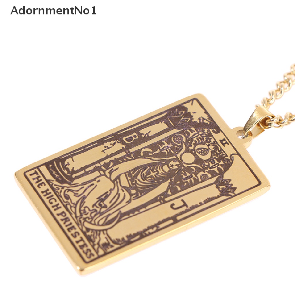 (AdornmentNo1) Kalung Rantai Dengan Liontin Kartu Tarot Major Arcana