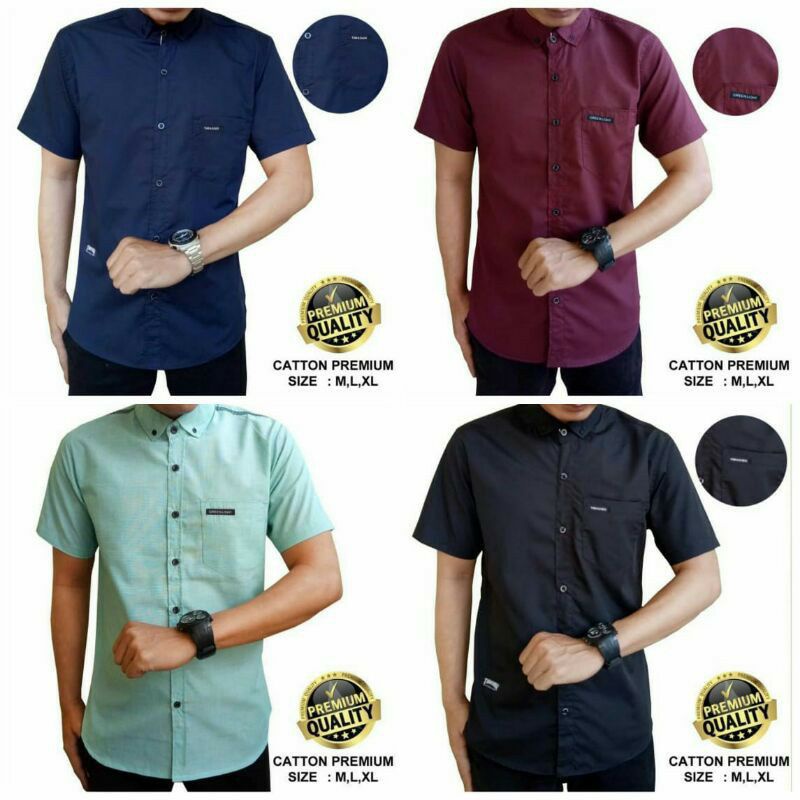 Kemeja Lengan Pendek /Kemeja Polos / Kemeja Slimfit / Kemeja Casual Pendek PUTIH